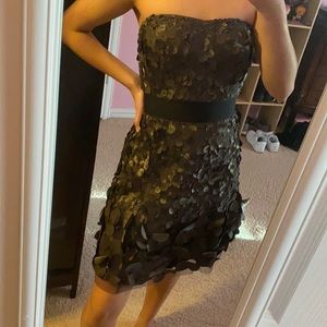 Adrianna Papell strapless, short, gray dress